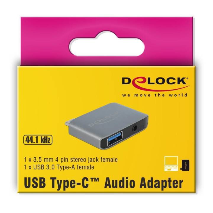 DELOCK Adattatore (USB C, Jack 3.5 mm, USB 3.0 di tipo A)
