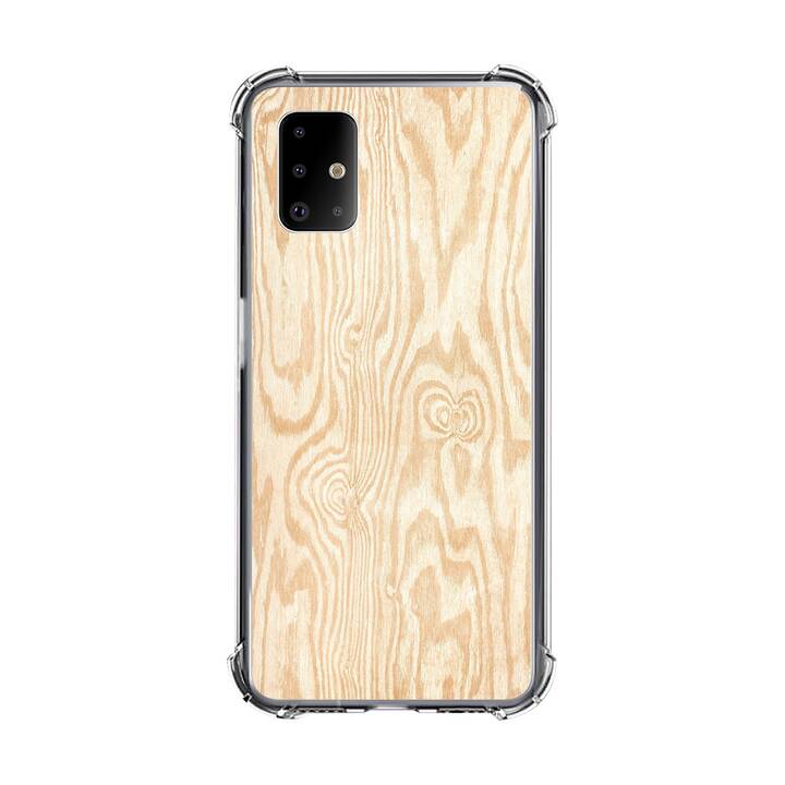 EG coque pour Samsung Galaxy A71 4G 6.7" (2019) - grain de bois - beige