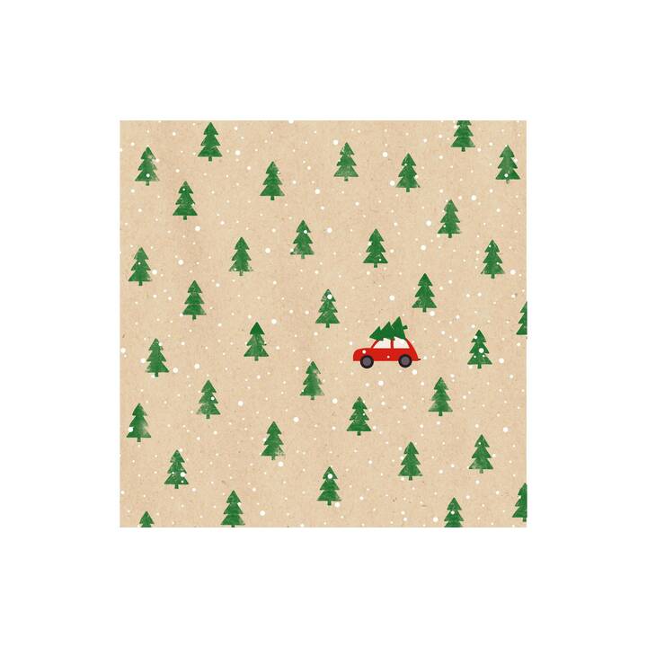 LIVIQUE Papierserviette Little red Car (33 cm x 33 cm, 20 Stück)