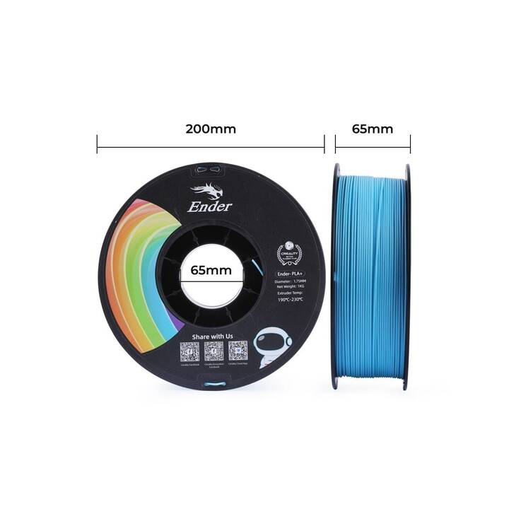 CREALITY Filamento Blu (1.75 mm, Acido polilattico (PLA))