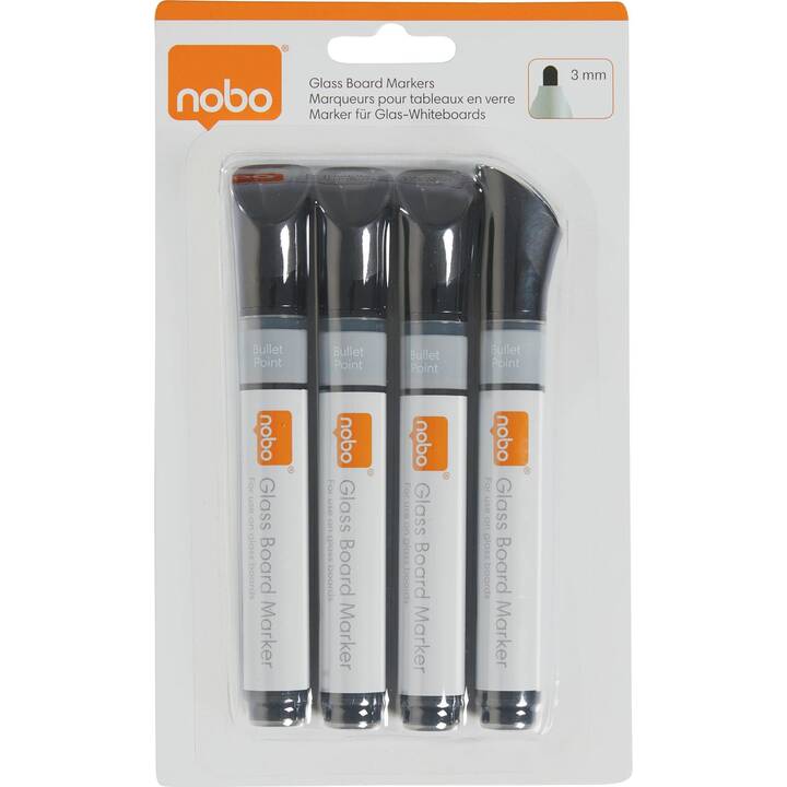 NOBO Whiteboard Marker (Schwarz, 4 Stück)