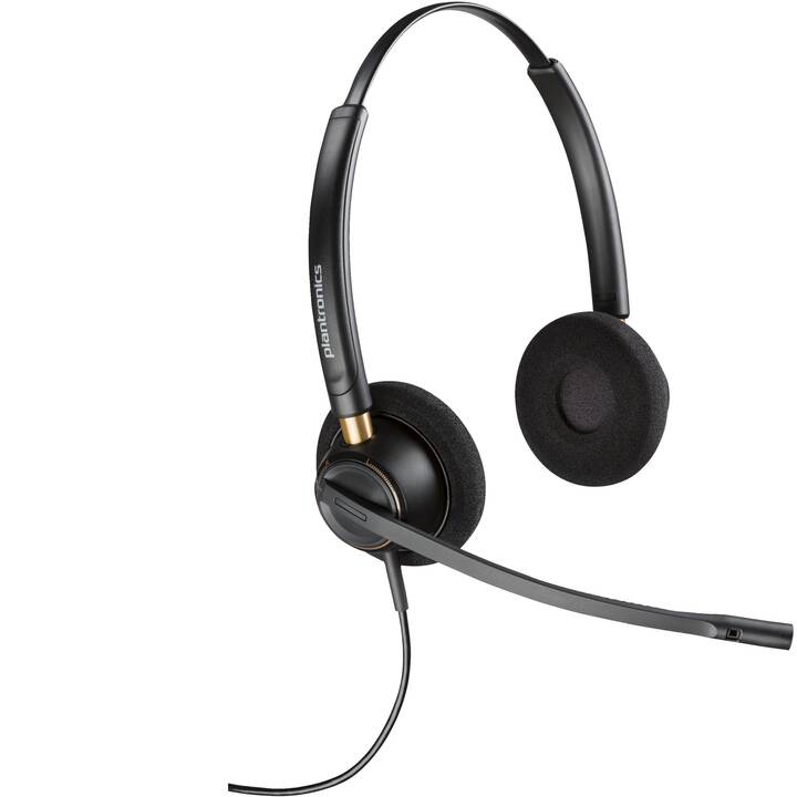 HP Office Headset Poly EncorePro 520D (On-Ear, Kabel, Schwarz)