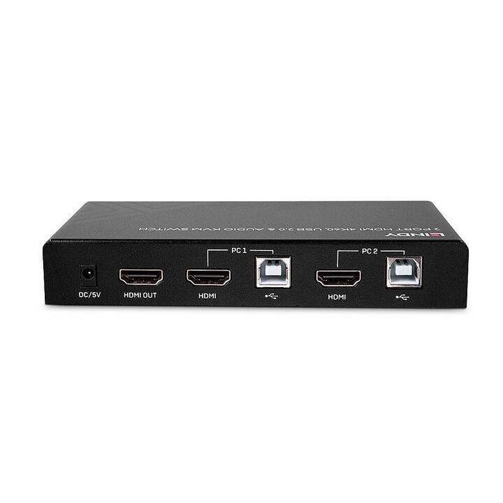 LINDY Switch KVM Port HDMI 4K60 USB 2.0 