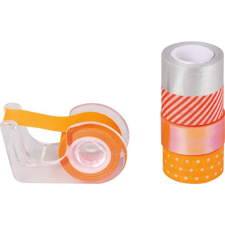 HEYDA Washi Tape Set (Silber, Orange, 3 m)