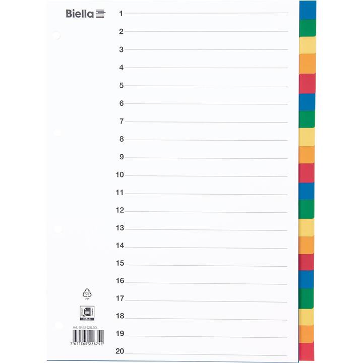 BIELLA Répertoire (20 x A4, Coloré)
