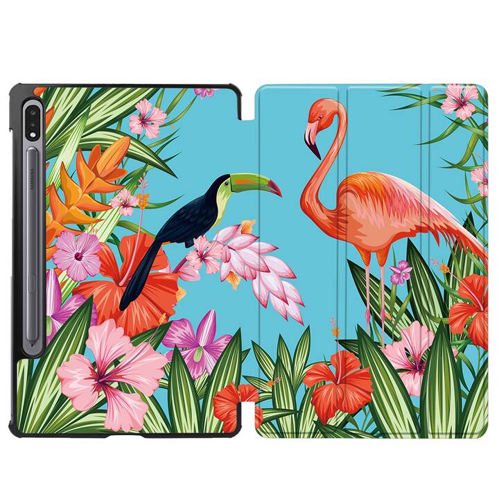 EG coque pour Samsung Galaxy Tab S8 11" (2022) - vert - flamant rose