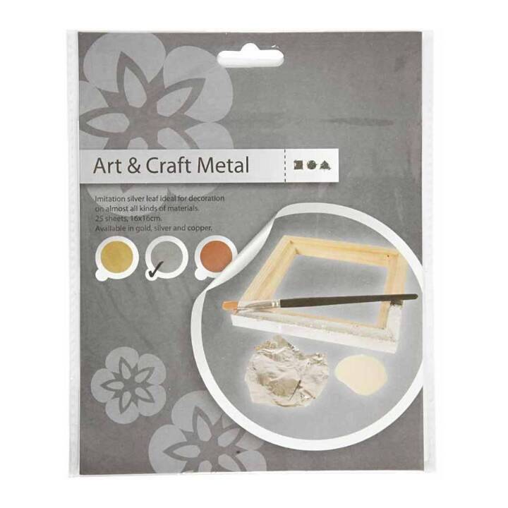 CREATIV COMPANY Feuille d'aluminium artisanale (16 cm x 16 cm, Argent)