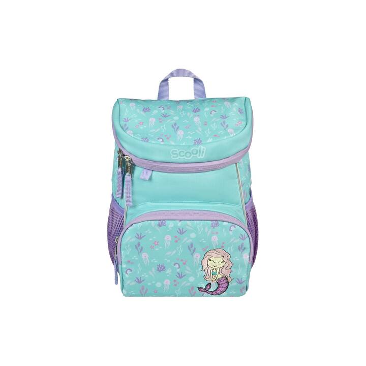 SCOOLI Sac à dos de jardin d'enfants Mermaid (8 l, Mauve, Vert, Turquoise)