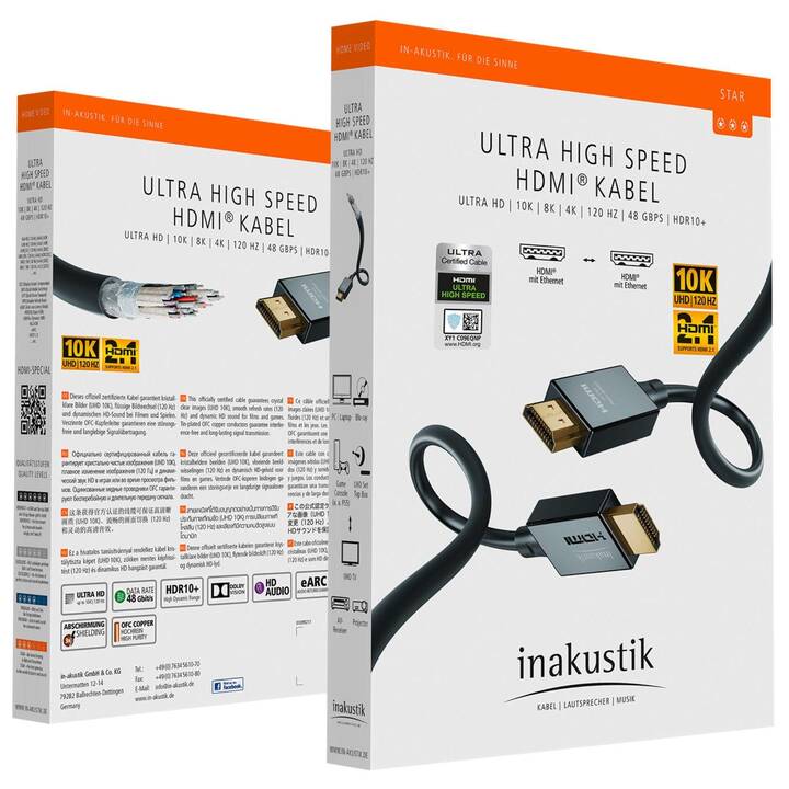 INAKUSTIK STAR Star II Câble de connexion (HDMI 2.1, 3 m)