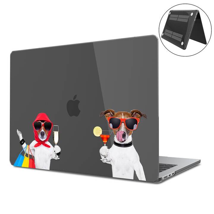EG Coque rigide (MacBook Air 13" M2 2022, Chiens, Transparent, Noir)