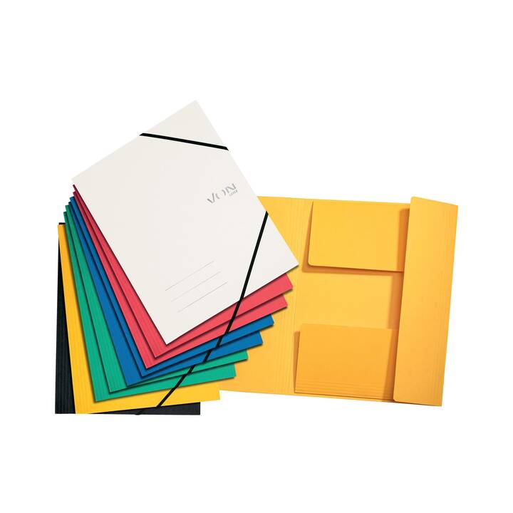 LEITZ Cartellina con elastico (Giallo, Blu, Verde, Nero, Rosso, A4, 10 pezzo)