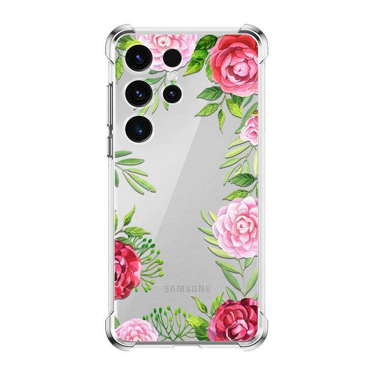 EG Backcover (Galaxy S23 Ultra, Blumen, Transparent)