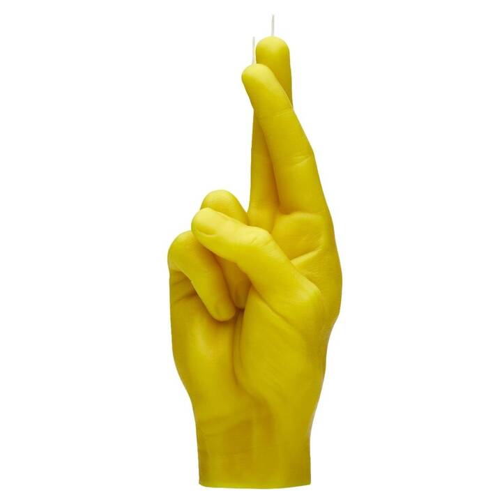 CANDLEHAND Motivkerze Crossed Fingers (Gelb)