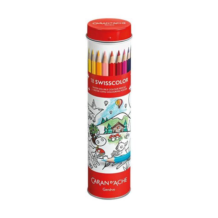 CARAN D'ACHE Crayons de couleur (Multicolore, 18 pièce)