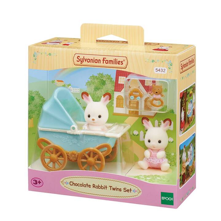 SYLVANIAN FAMILIES Rabbit Twin Babies & Pram