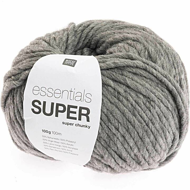 RICO DESIGN Wolle Essentials Super Super Chunky (100 g, Grau)