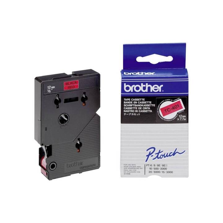 BROTHER TC-401 Ruban encreur (Noir / Rouge, 12 mm)