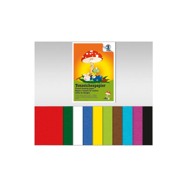 URSUS Papier à dessin de couleur (Multicolore, A3, 10 feuille)