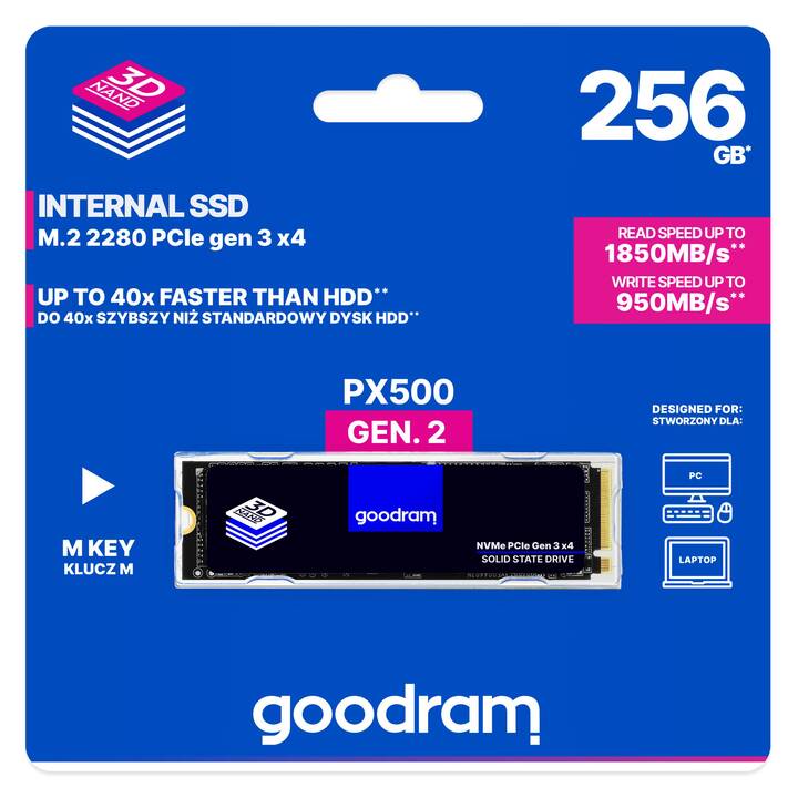 GOODRAM PX500 Gen.2 (PCI Express, 256 GB, Nero)