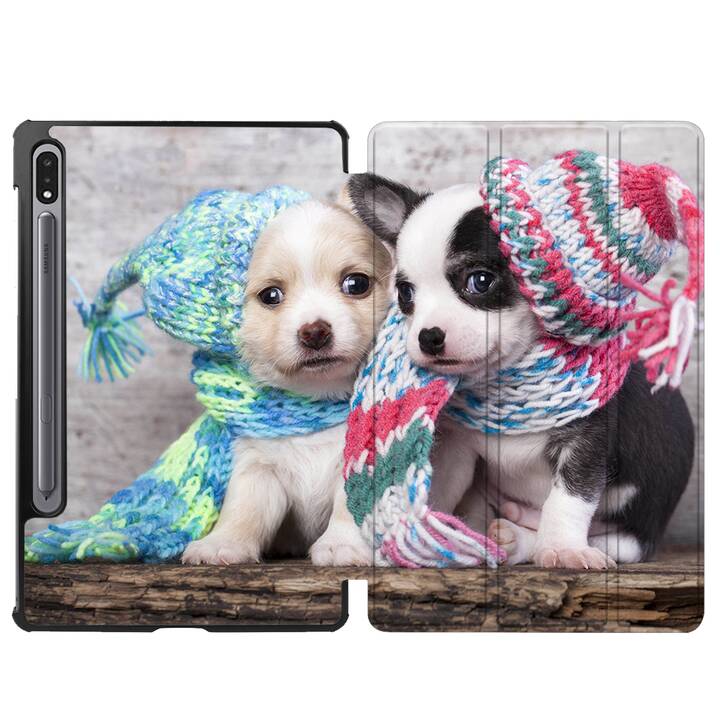 EG coque pour Samsung Galaxy Tab S8+ 12.4" (2022) - noir - chiens