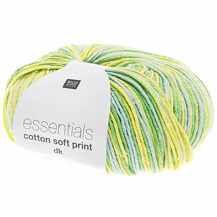 RICO DESIGN Laine Essentials Cotton soft (50 g, Vert clair, Vert, Multicolore)