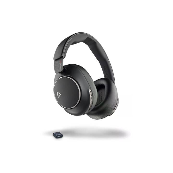 HP Office Headset Poly Voyager Surround 80 UC (Over-Ear, Kabellos, Schwarz)