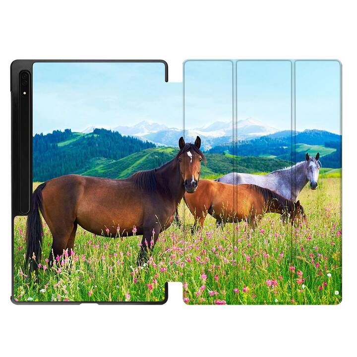 EG Housse (11", Galaxy Tab S9, Chevaux, Multicolore)