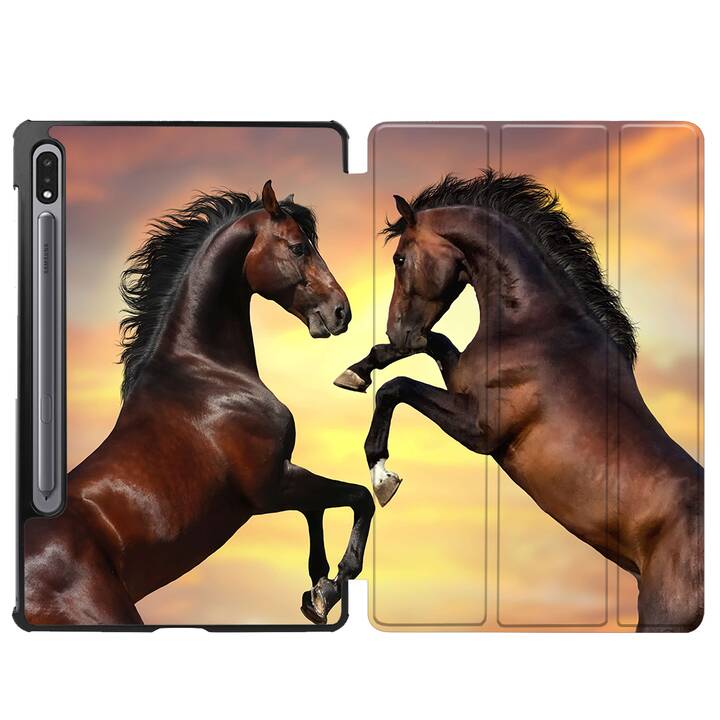EG Hülle für Samsung Galaxy Tab S8 11" (2022) - Braun - Pferd