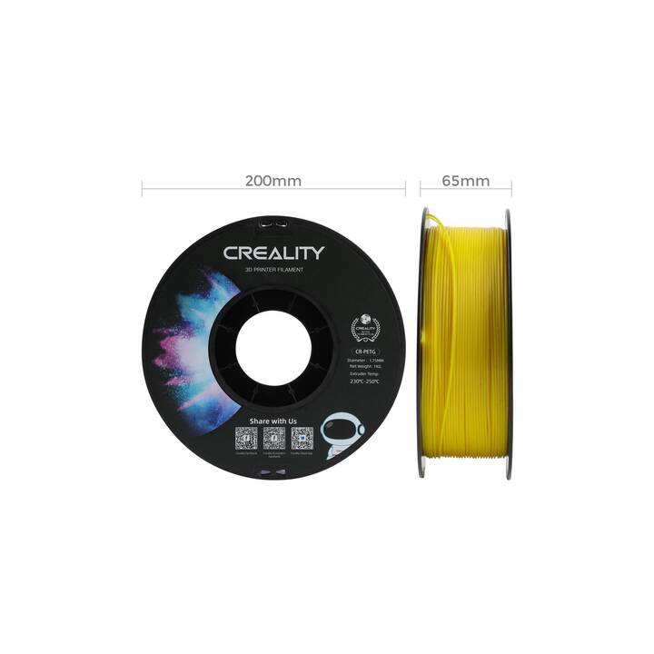 CREALITY Filament Gelb (1.75 mm, Glykol-Polyethylenterephthalat (PET-G))