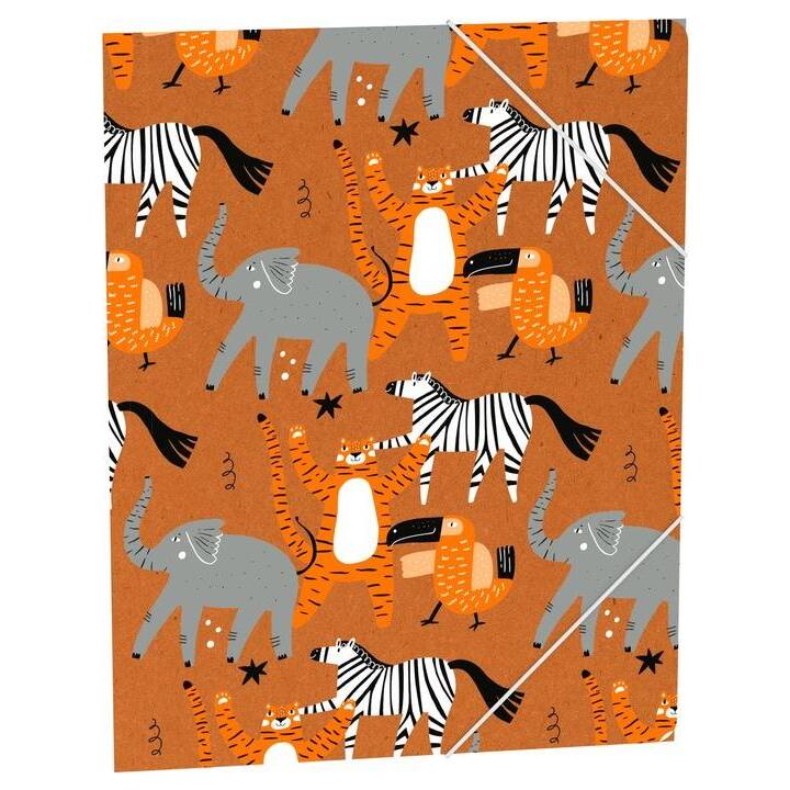 ROOST Cartellina con elastico Ec-oooh! Animals (Multicolore, A4, 1 pezzo)