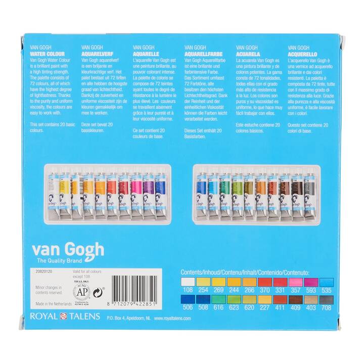 VAN GOGH Aquarellfarbe Set Set (20 x 200 ml, Mehrfarbig)