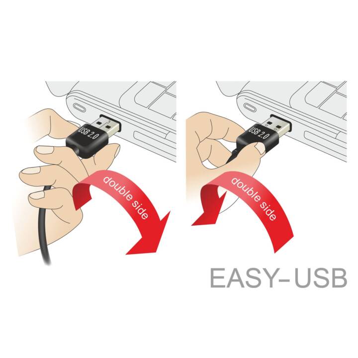 DELOCK USB 2.0-Kabel A - A EASY-USB gewinkelt 1 m