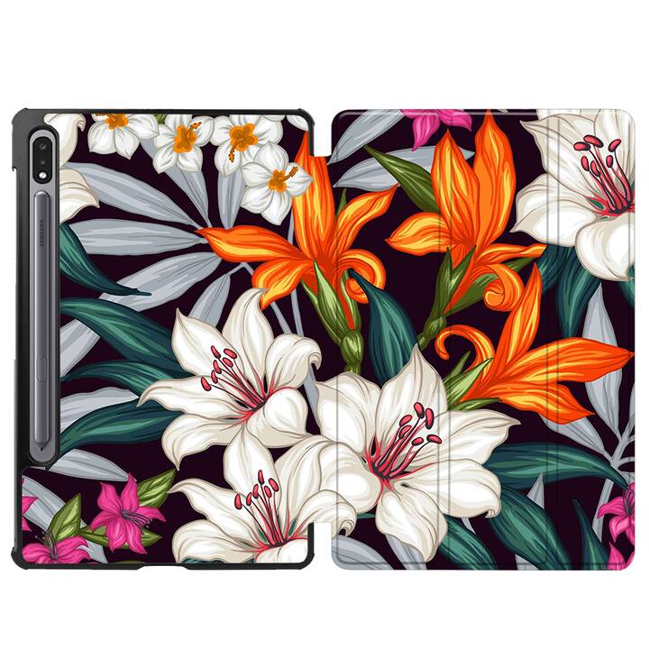 EG coque pour Samsung Galaxy Tab S8 11" (2022) - blanc - plantes