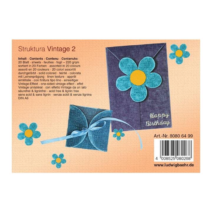 URSUS Carton Vintage 2 (Multicolore, A6, 60 pièce)