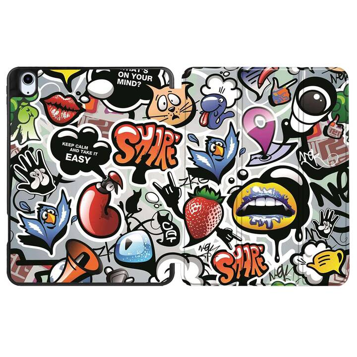 EG coque pour iPad Air 10.9" (2022) 5e génération - multicolore - graffiti