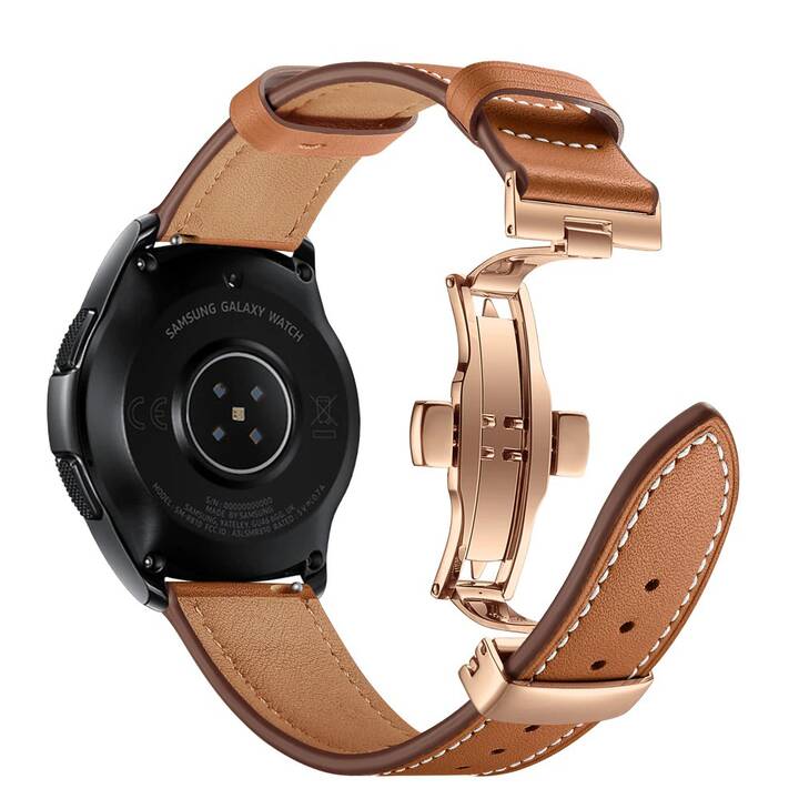 EG Armband (Samsung Galaxy Galaxy Watch 42 mm, Braun, Roségold)