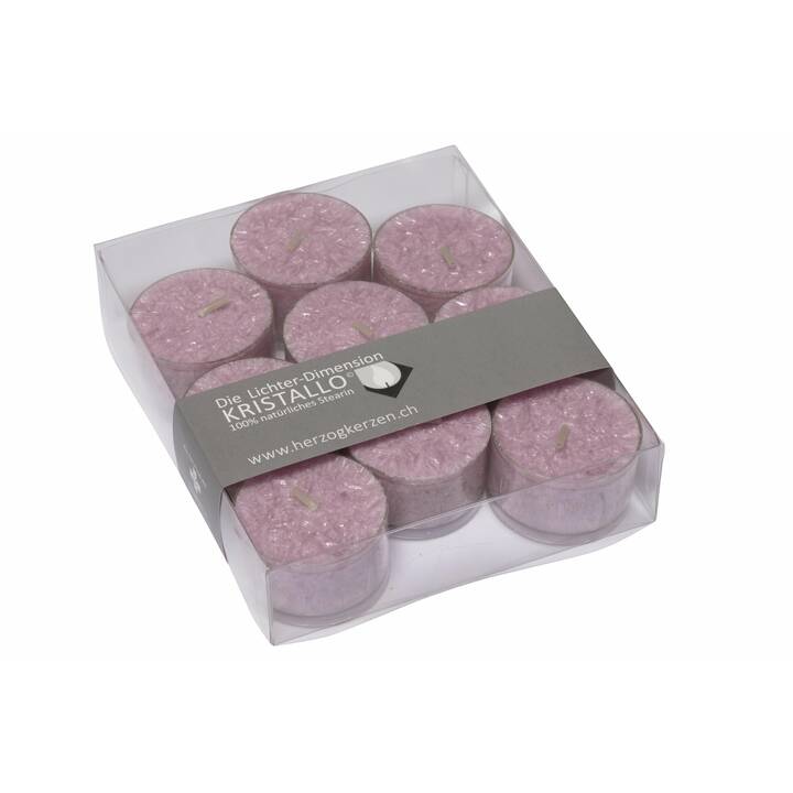 HERZOG KERZEN Teelichter Kristallo (Pink, Rosa, 9 Stück)