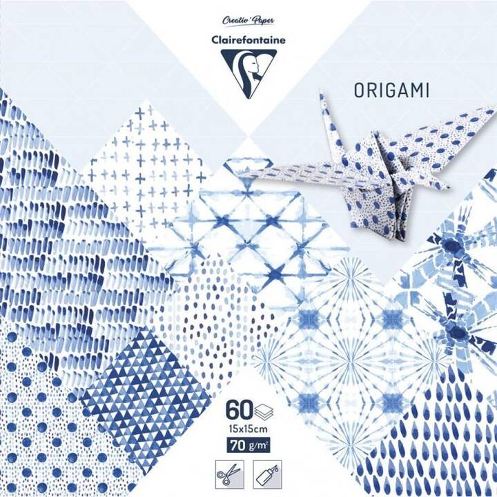 CLAIREFONTAINE Faltpapier Origami Shibori (Mehrfarbig, 60 Stück)