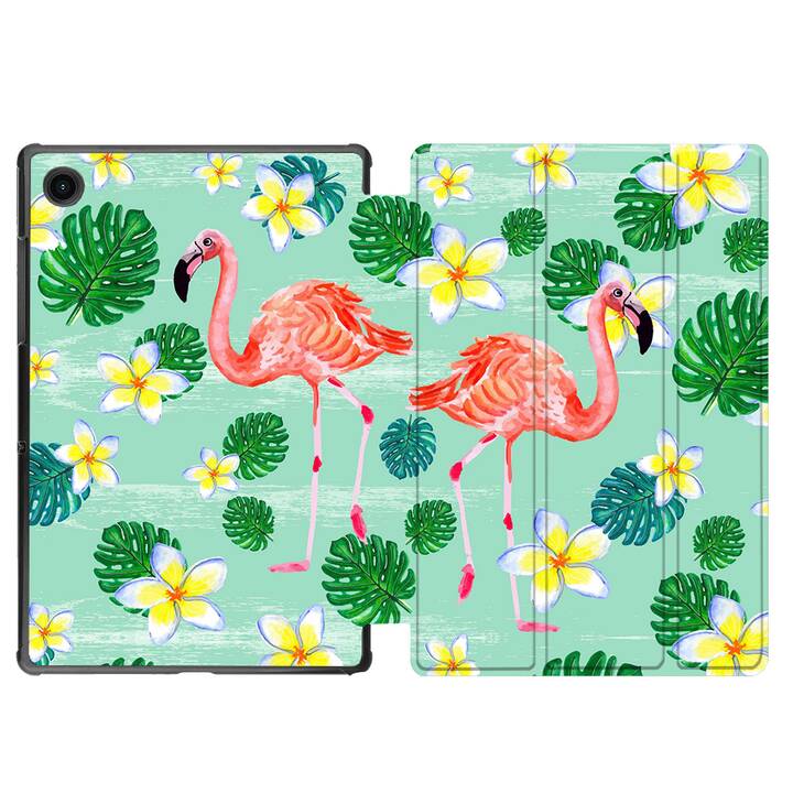 EG coque pour Samsung Galaxy Tab A8 10.5" (2021) - flamant rose - vert