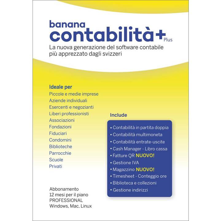 BANANA Contabilità Plus - Professional (Licence annuelle, 1 année, Italien)