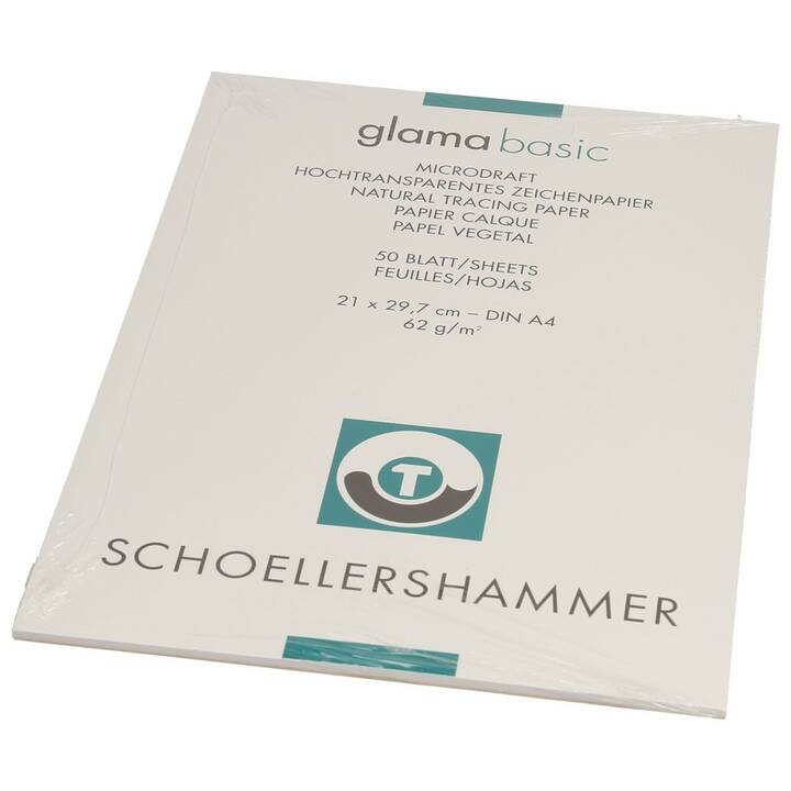 SCHOELLERSHAMMER Papier calque Glama Basic (Transparent, A4, 50 feuille)