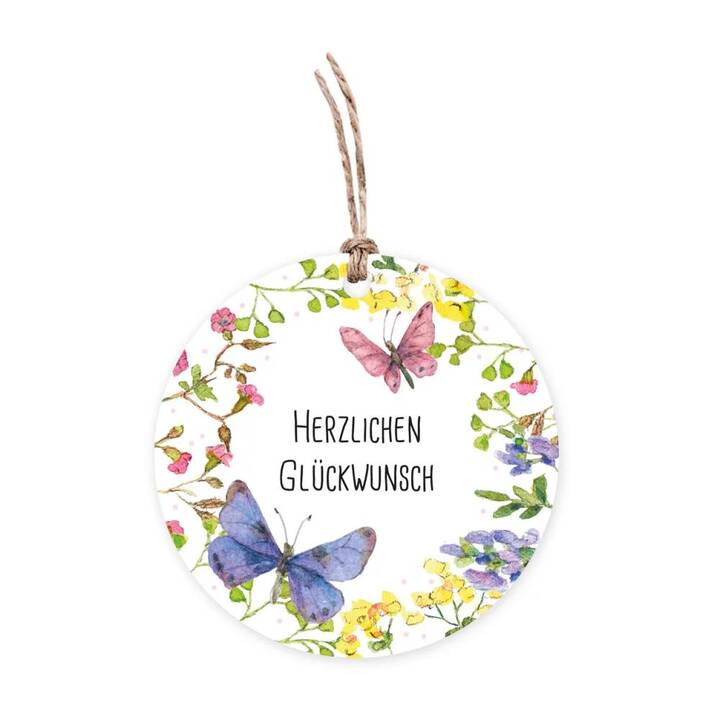 GRÄTZ VERLAG Étiquette-Cadeau (Papillon, Fleurs)