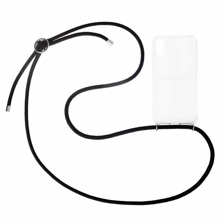 URBANY'S Backcover avec cordon Necklace (iPhone 12 Mini, Transparent, Noir)