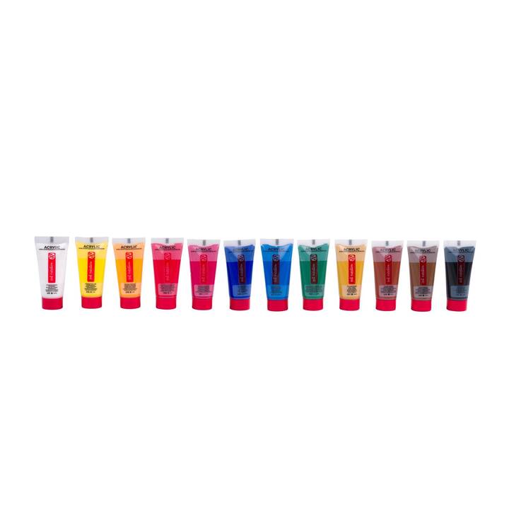TALENS Colore acrilica Set (12 x 12 ml, Pink, Multicolore)