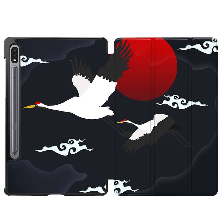 EG coque pour Samsung Galaxy Tab S8+ 12.4" (2022) - noir - oiseau grue