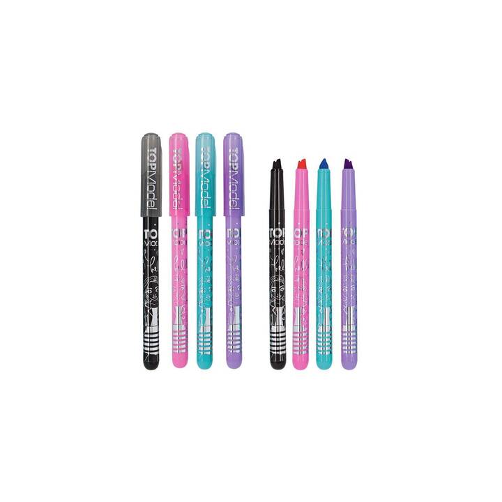 DEPESCHE Crayons de couleur TOPModel (Mauve, Noir, Pink, Turquoise, 4 pièce)