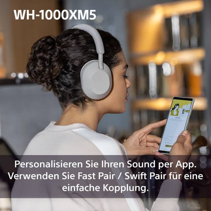 SONY WH-1000XM5 (ANC, Bluetooth 5.2, Silber)