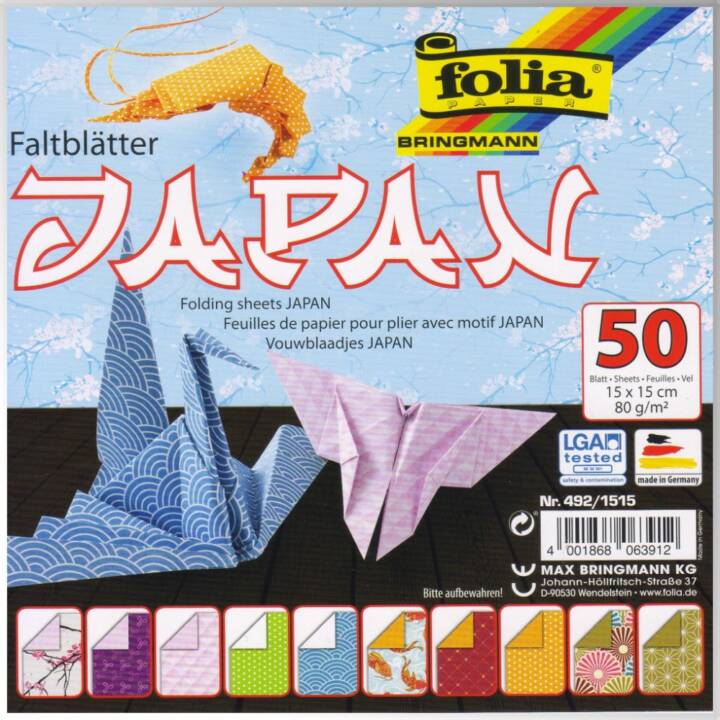 FOLIA Glanzpapier Japan (Mehrfarbig, 50 Stück)