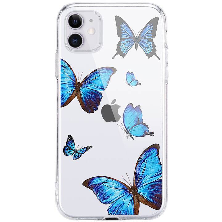 EG coque arrière pour iPhone 13 6.1" (2021) - bleu - papillon