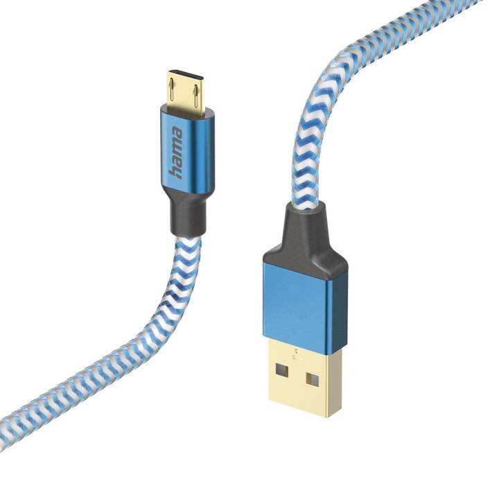 HAMA Reflective Câble (USB de type A, Micro USB Typ B, 1.5 m)